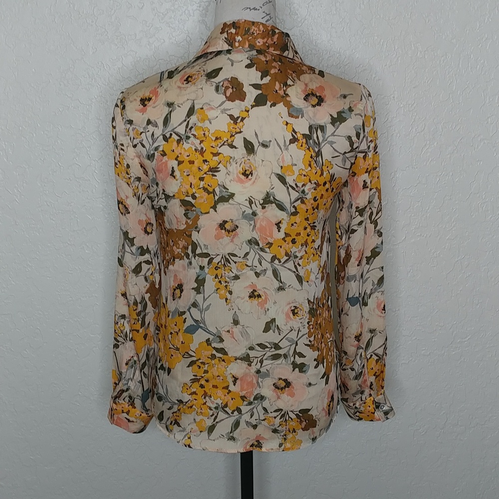 Zara Basic Collection Multicolored Sheer Floral B… - image 3